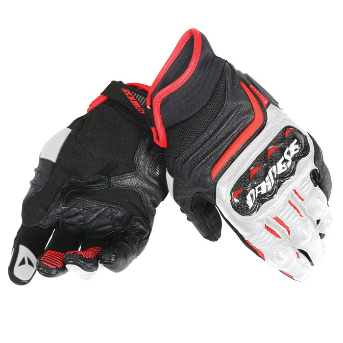 GUANTES DAINESE CARBON D1 SHORT LADY BLACK/WHITE/LAVA RED