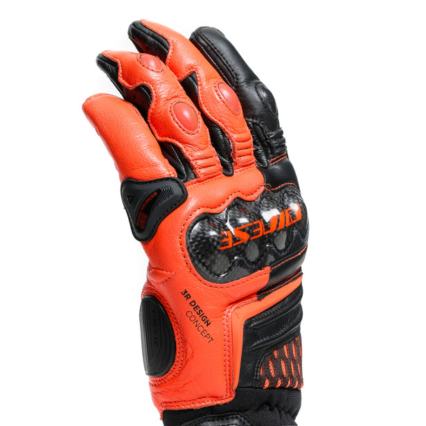 Guantes DAINESE CARBON 3 cortos black/fluo-red