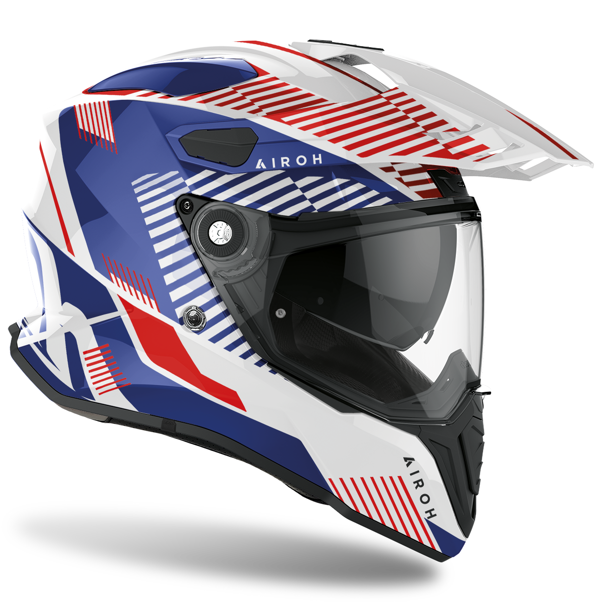 CASCO AIROH COMMANDER BOOST WHITE/BLUE GLOSS