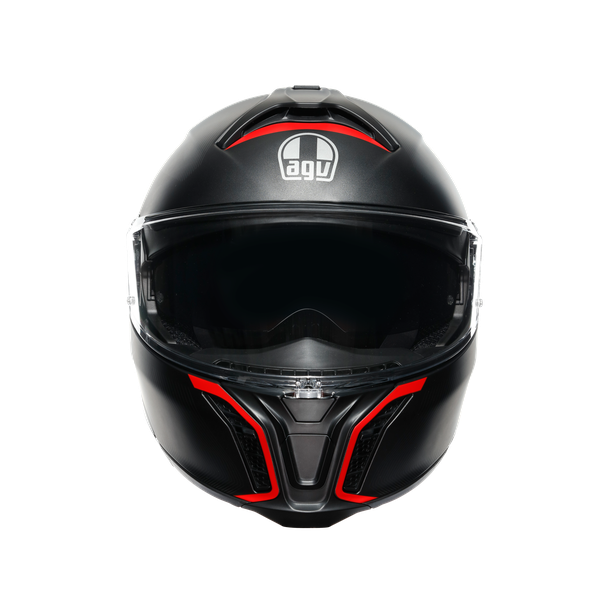 CASCO AGV TOURMODULAR FREQUENCY MATT GUNMETAL/RED