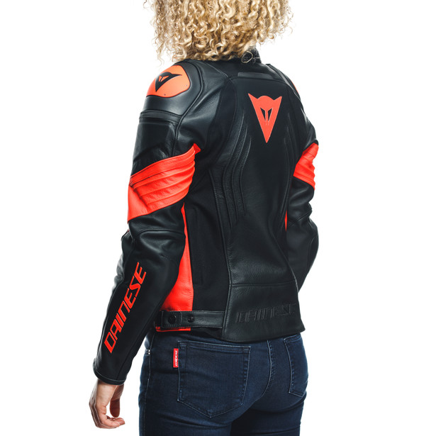 CHAQUETA DAINESE RACING 4 LADY BLACK/FLUO-RED