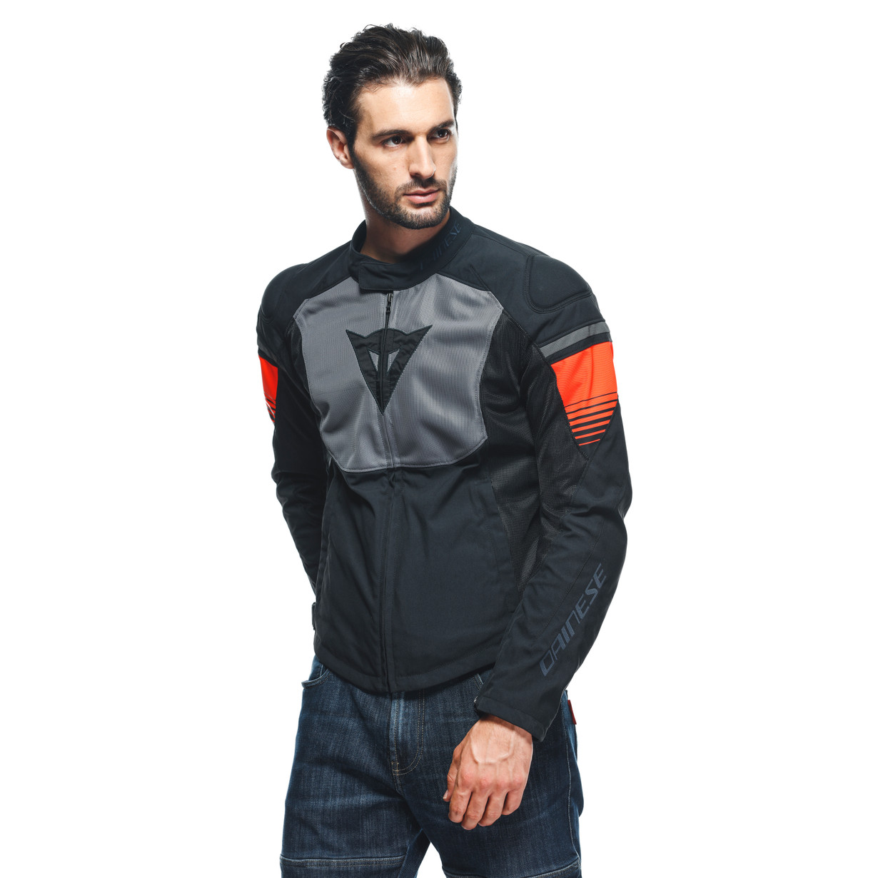 CHAQUETA DAINESE AIR FAST Black/Gray/flúo red