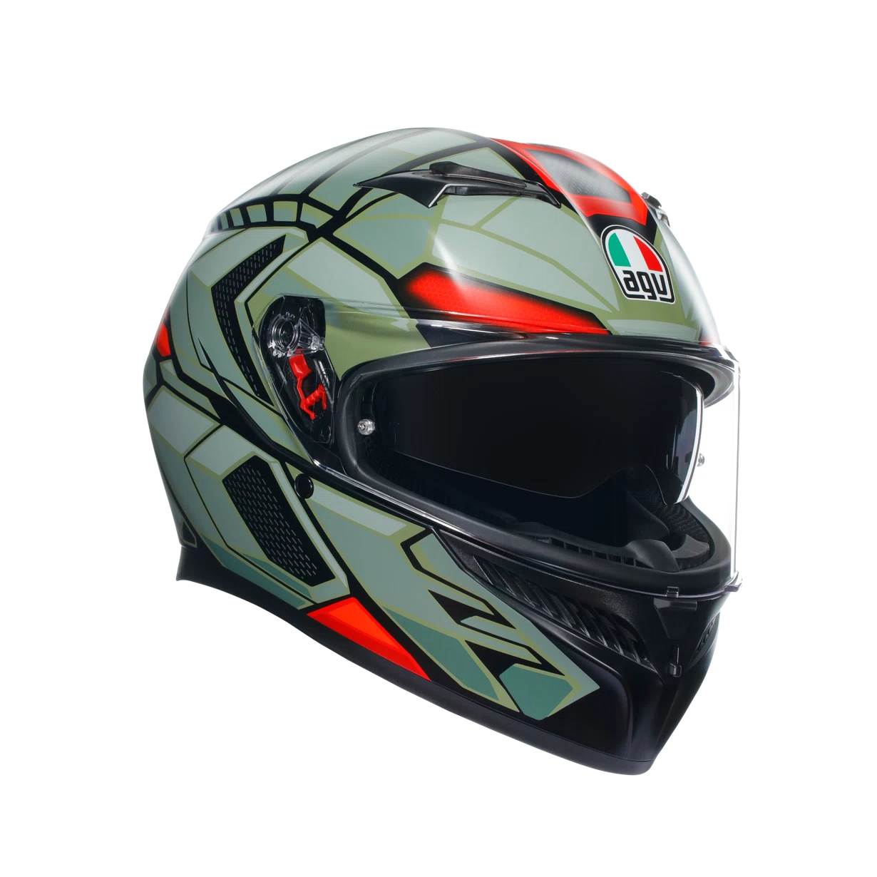 CASCO AGV K-3 E2206 DECEPT matt black/green/red