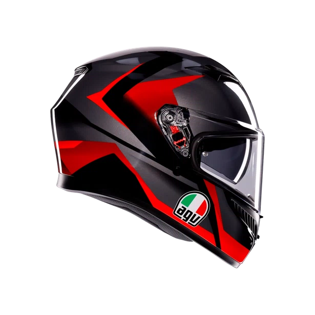 CASCO AGV K-3 E2206 STRIGA black/grey/red