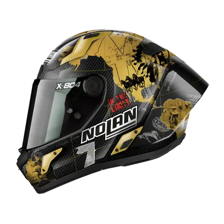 CASCO NOLAN X804 RS CARBON CHECA GOLD 025