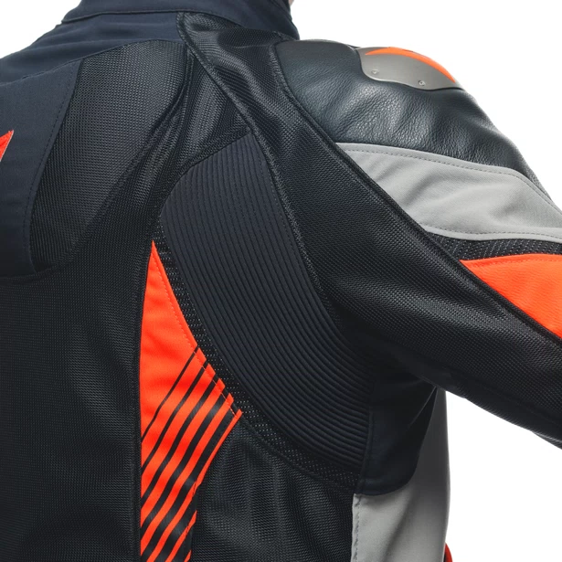 CHAQUETA DAINESE SUPER RIDER 2 black/dark-gull-gray/flúo red