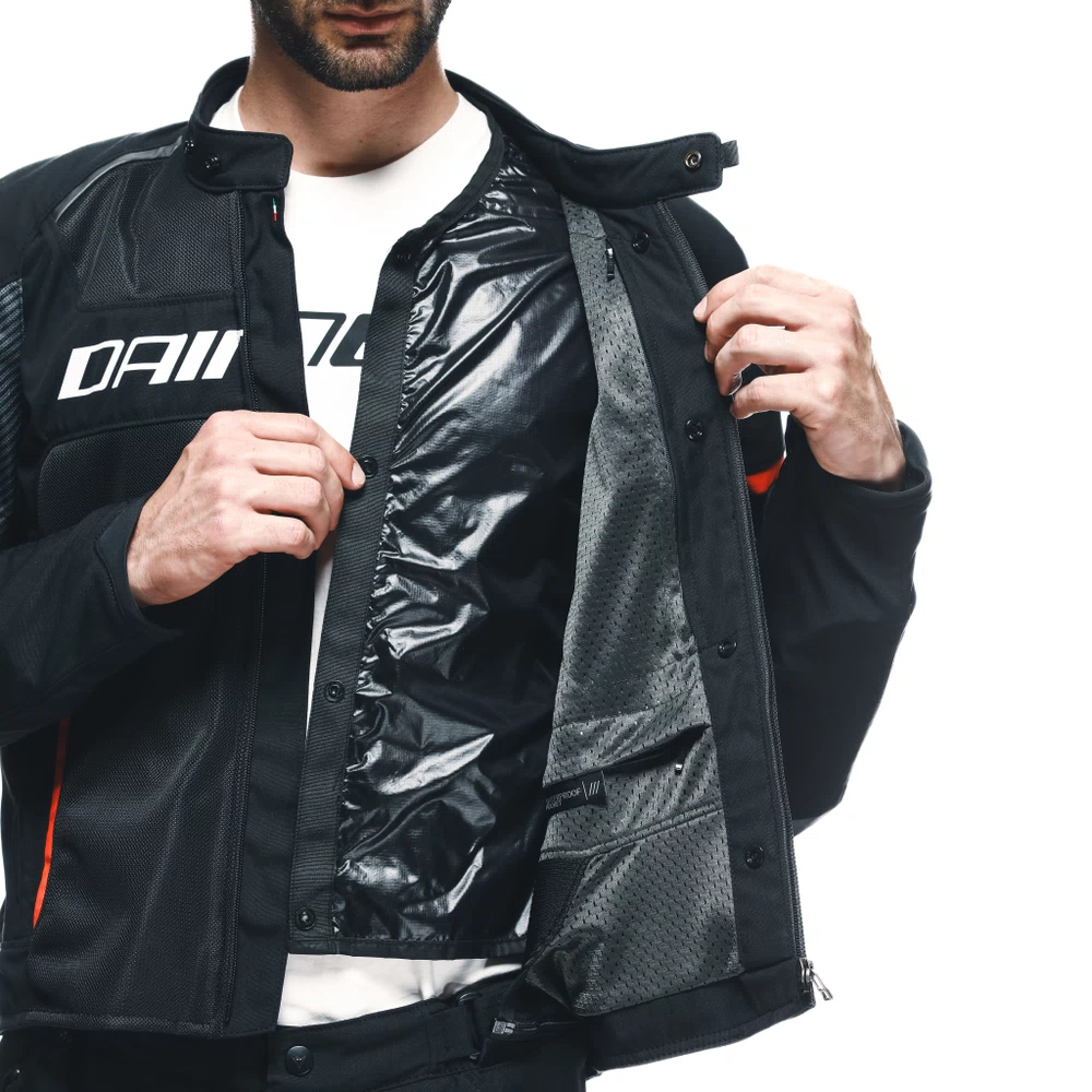 CHAQUETA DAINESE AIR FRAME 3 tex black/black/flúo-red