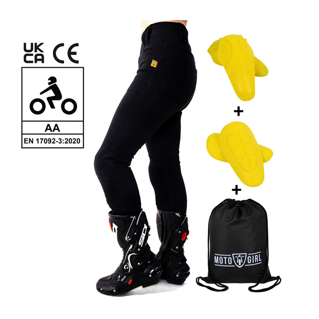 Leggings MOTOGIRL Ribbed black lady