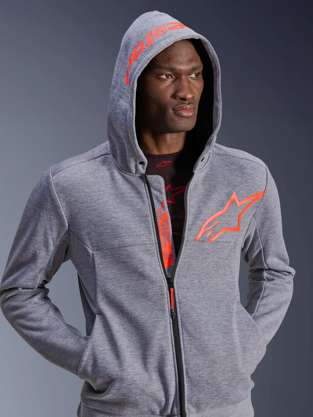 CHAQUETA ALPINESTARS CHROME V2 sport grey/red