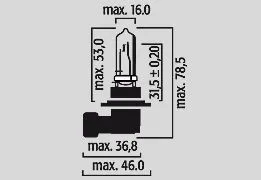 Bombilla halógena p/faro HB3 12V 60W P20D