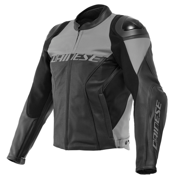 CHAQUETA DAINESE RACING 4 PERFORADA BLACK/CHARCOAL GRAY