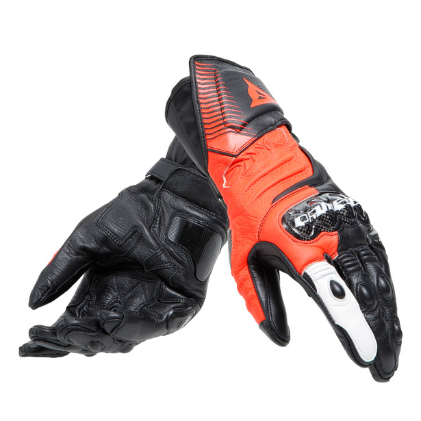 GUANTES DAINESE CARBON 4 long bk/fluo red/wh
