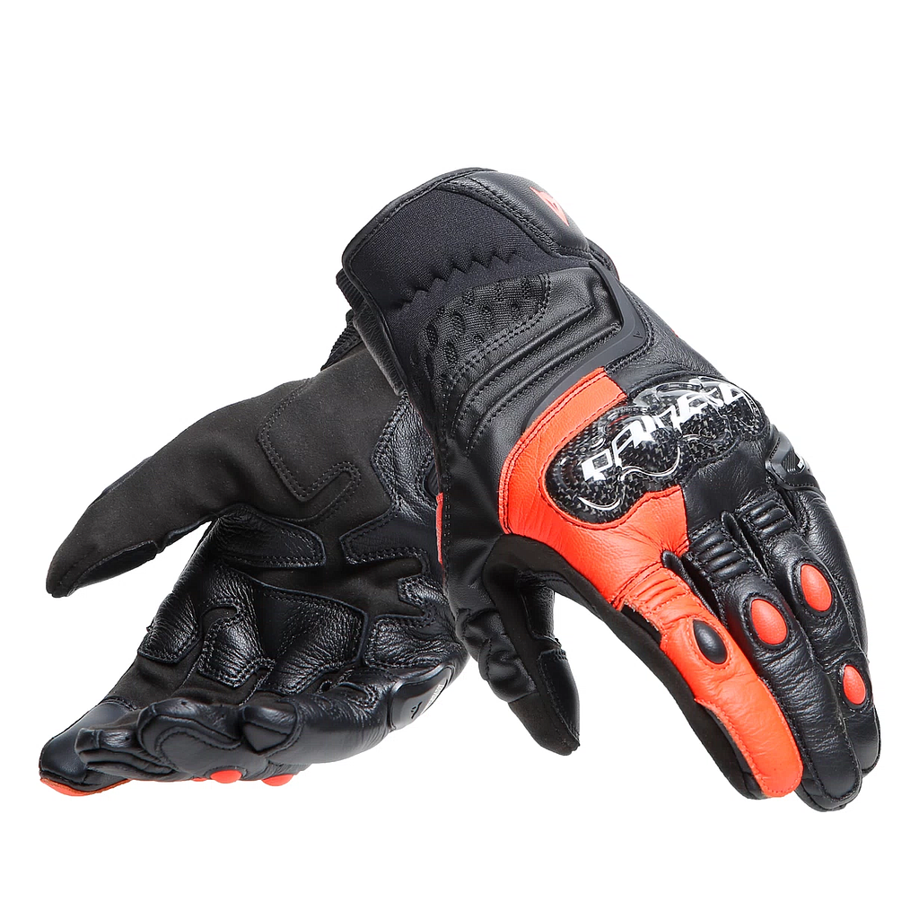 GUANTES DAINESE CARBON 4 SHORT black/fluo red