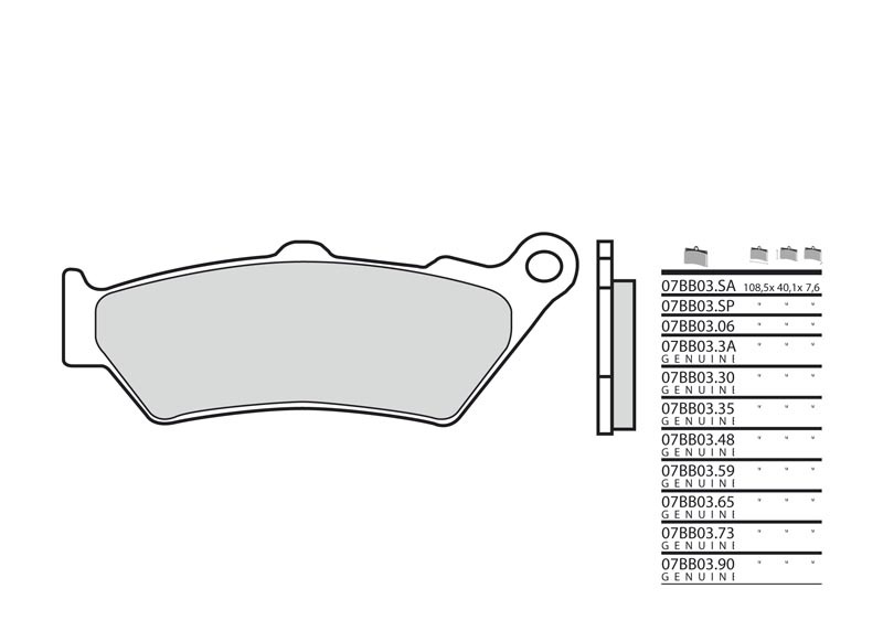 PASTILLAS BREMBO 07BB03LA
