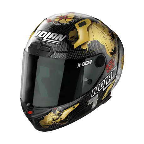 CASCO NOLAN X-804 RS CARBON CHECA GOLD 025