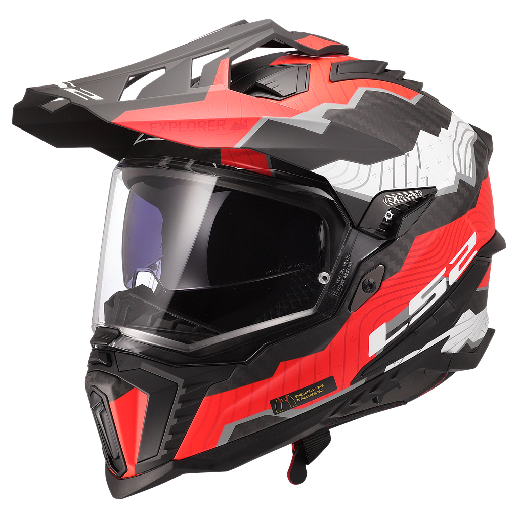 CASCO LS2 MX701 EXPLORER C TRICK white/red