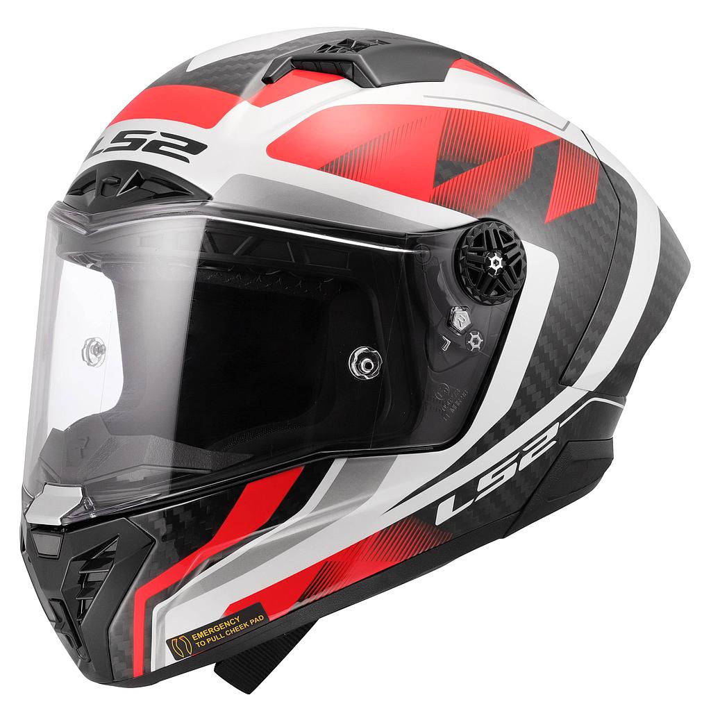 CASCO LS2 FF805 THUNDER C GP AERO RAUTE white/red