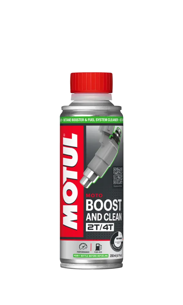 Aditivo/limpiador MOTUL BOOST &amp; CLEAN 2T/4T 200 ml.
