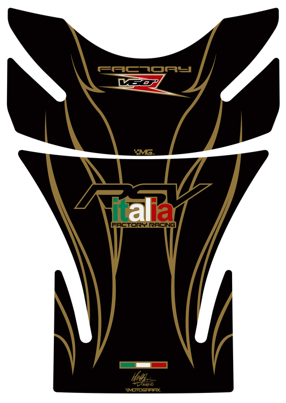 Protector depósito MOTOGRAFIX RSV,RSV4 ng/oro