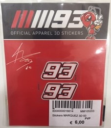 STICKER MARQUEZ 3D 93 4.5x4.5 cm.