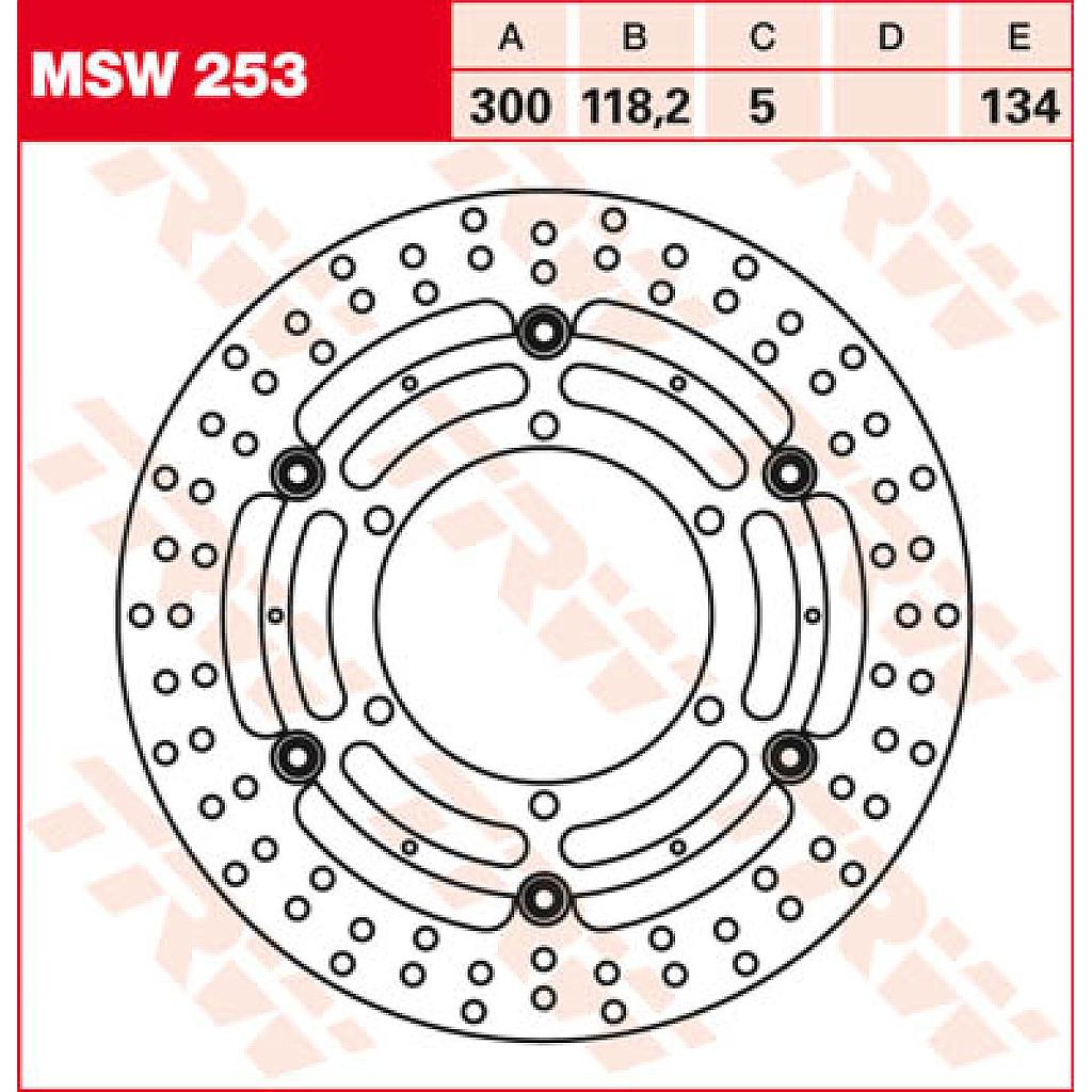 DISCO DE FRENO TRW FLOTANTE DELANTERO MSW253