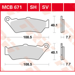 PASTILLAS DE FRENO TRW MCB671SH TRASERAS