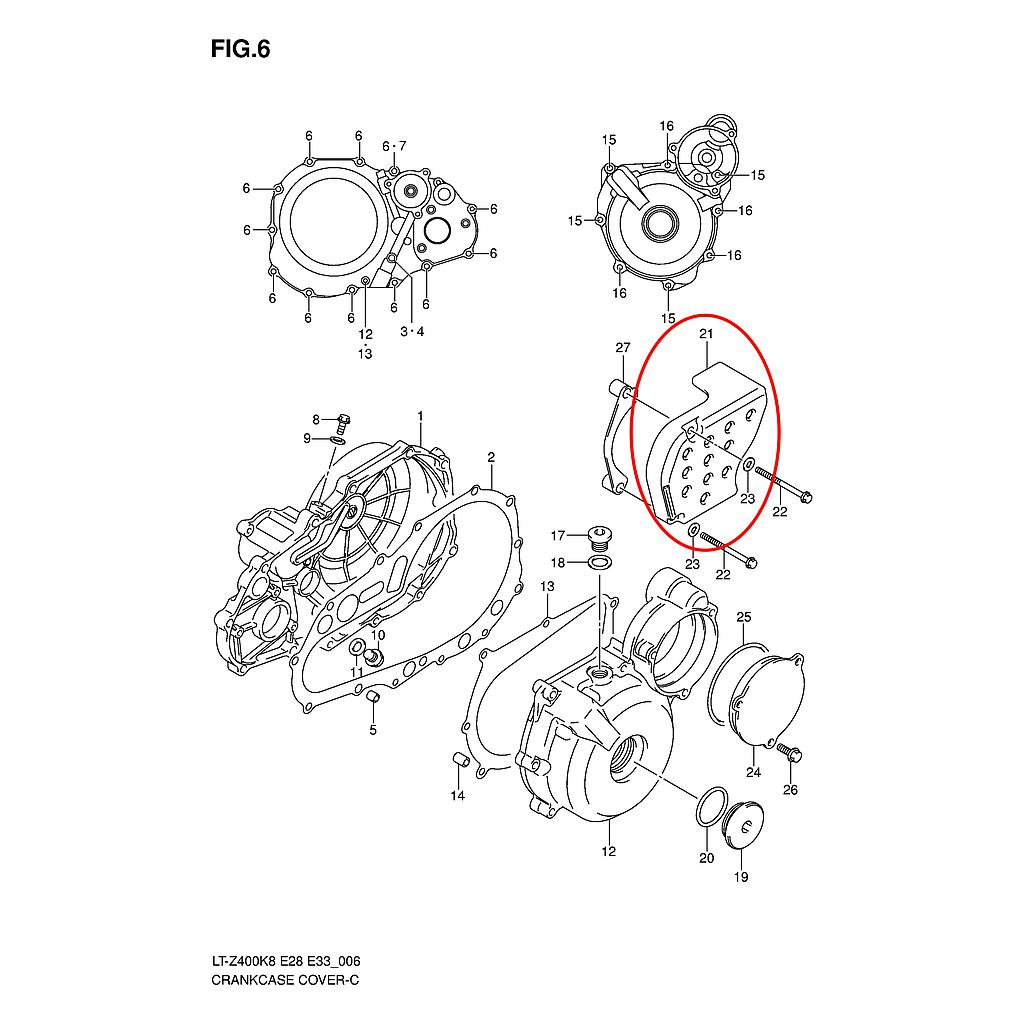 COVER COMP, ENG SUZUKI LTZ400