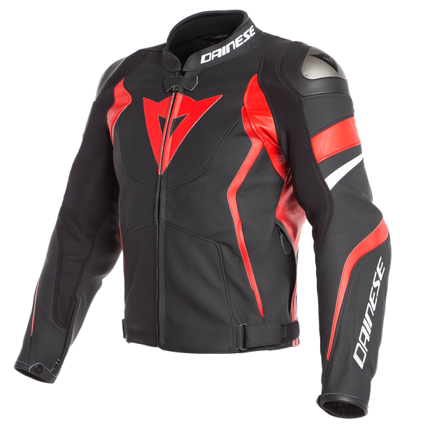 CHAQUETA DAINESE AVRO 4 black matt/lava red/white