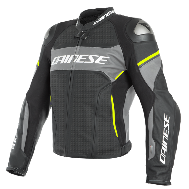 CHAQUETA DAINESE D-AIR RACING 3 perforada black matt/grey/fluo yellow