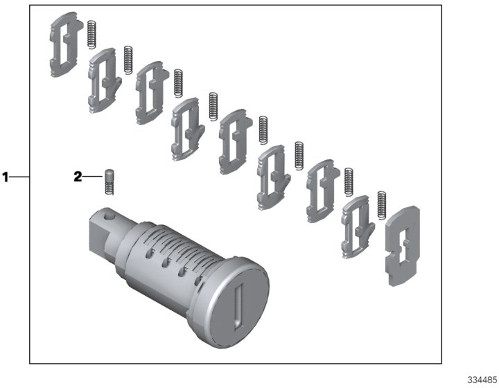 Set cilindro y llave p/maletas alum.