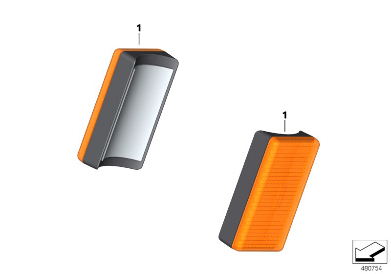 Catadióptrico p/susp. delantera amarillo