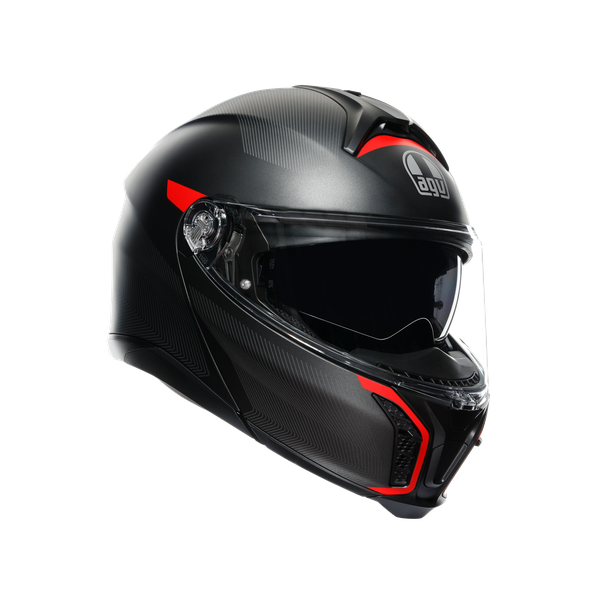 CASCO AGV TOURMODULAR MULTI frequency matt gunmetal/red