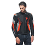 CHAQUETA DAINESE SUPER RIDER 2 black/dark-gull-gray/flúo red